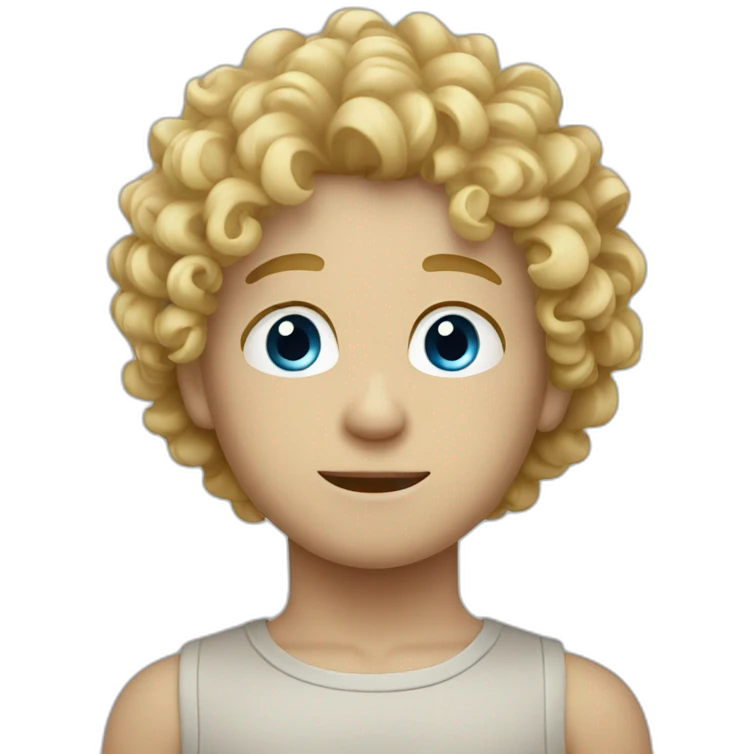 curly blue eyes boy blond emoji