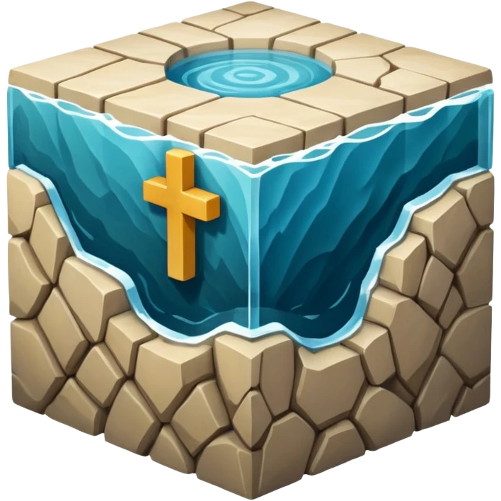 Geography cross section　cube emoji