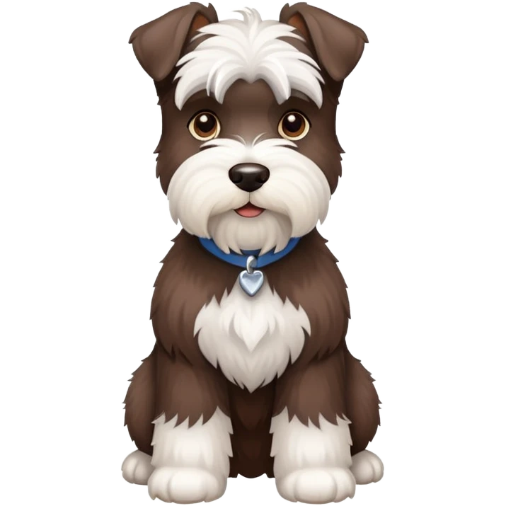 Chocolate and white schnauzer emoji
