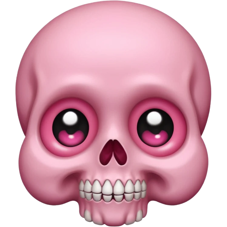 cute pink skull with blushing cheeks emoji