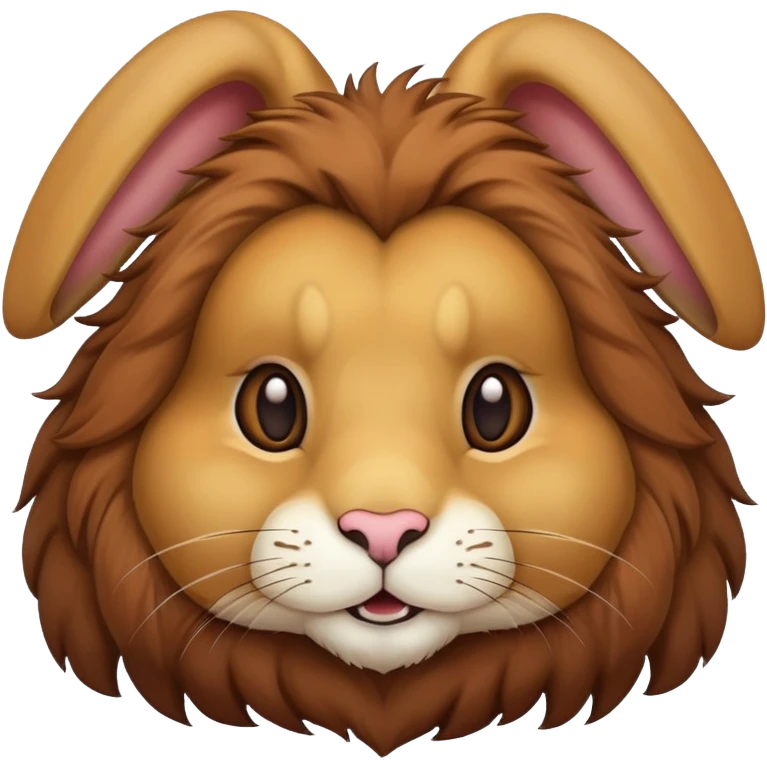 Lion head rabbit brown emoji