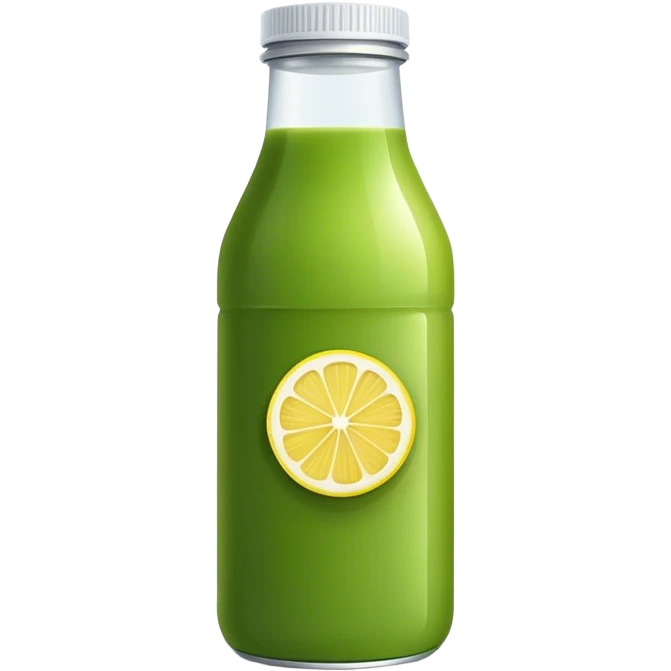 Juice bottle green lemon emoji