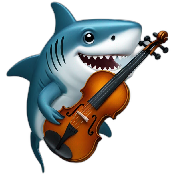 Violin playing shark emoji