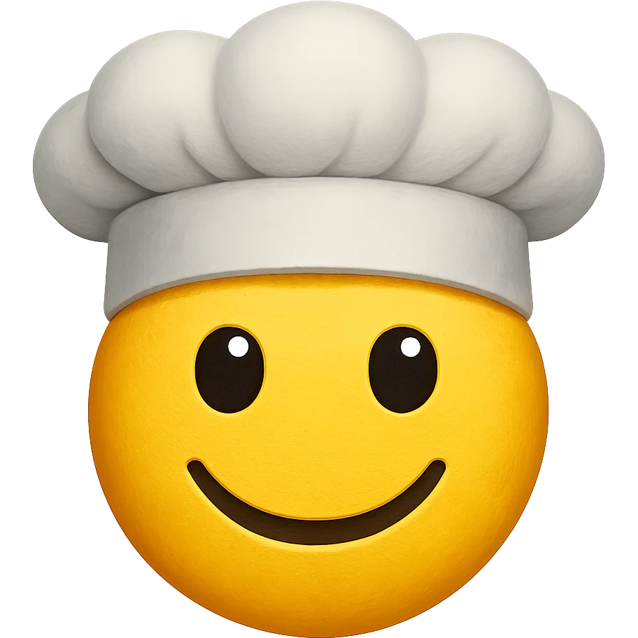 emoji with chef hat emoji