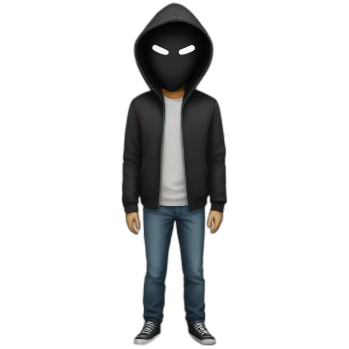 Anonymous hacker standing emoji