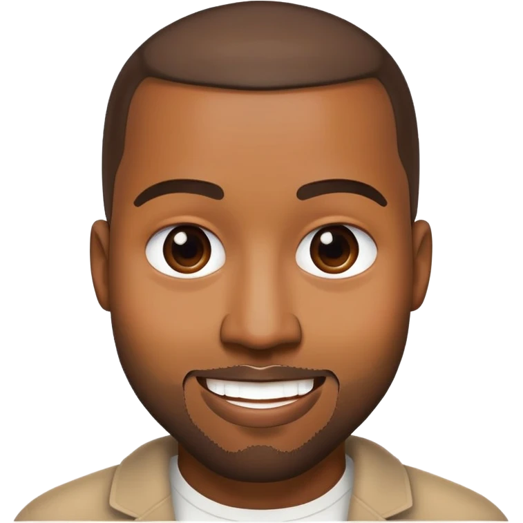 face inspired by Kanye West, smiling emoji
