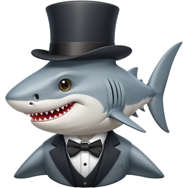 shark wearing a top hat emoji