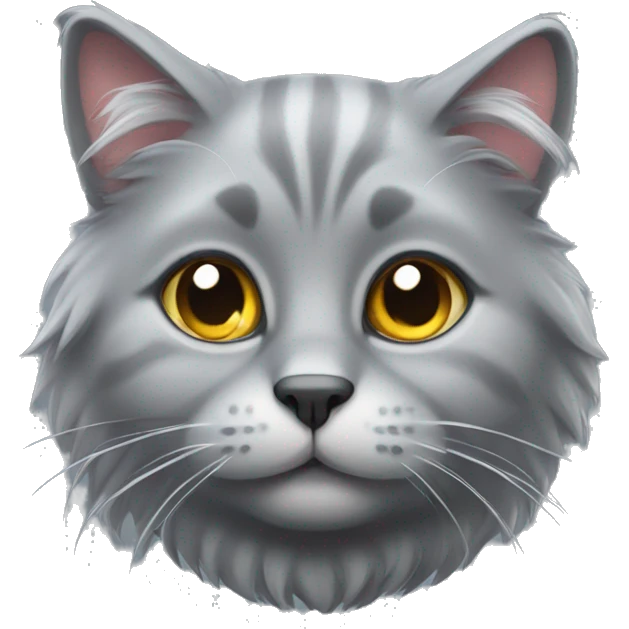 Fluffy grey cat emoji