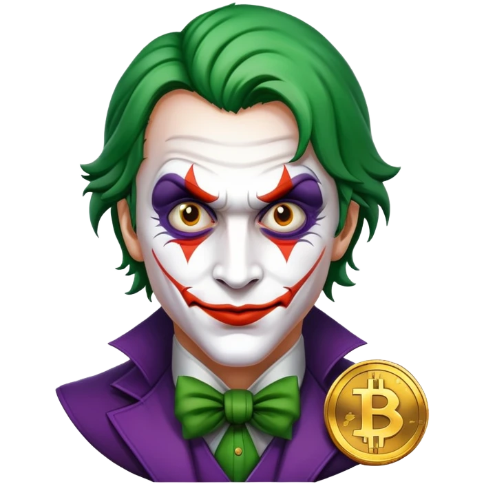 Bitcoin joker with face joker  emoji