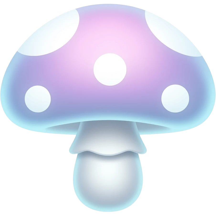 Kawaii glowing mushroom emoji