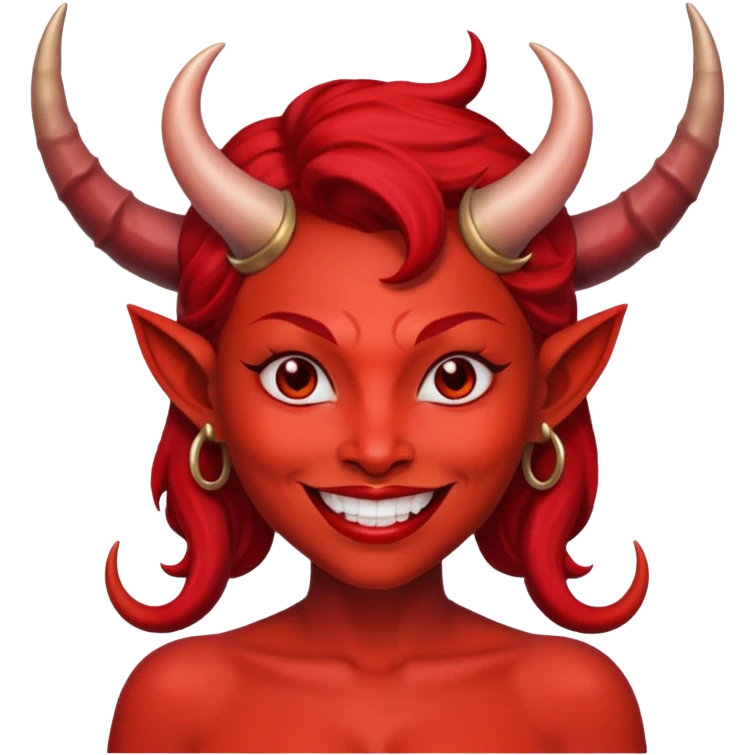 red voman devil  emoji