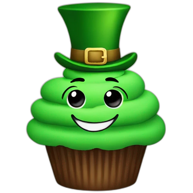 happy face st patrick day cupcake emoji