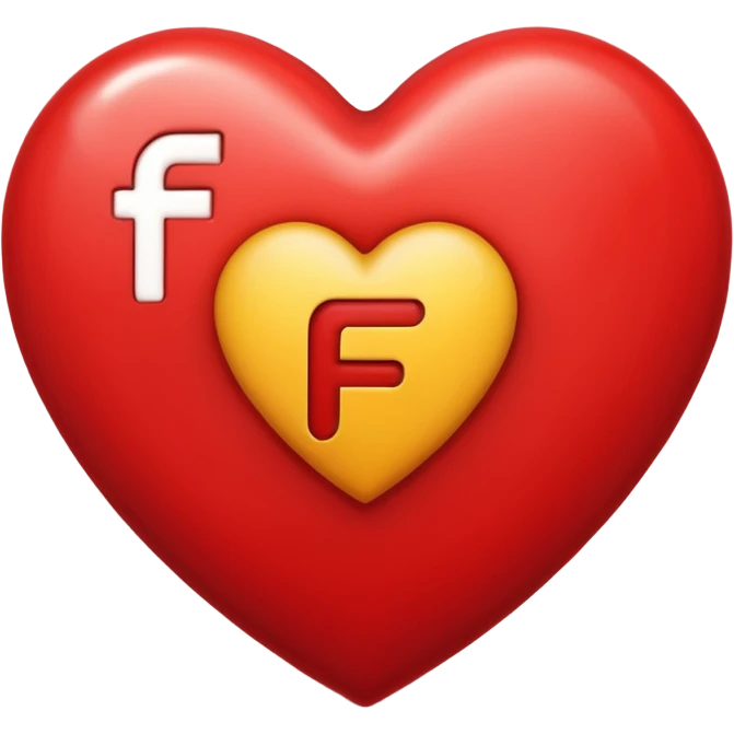un corazon rojo con la letra f en el centro pero para un emoji{ emoji