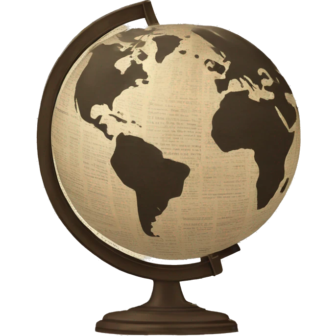 vintage globe in newspaper style emoji