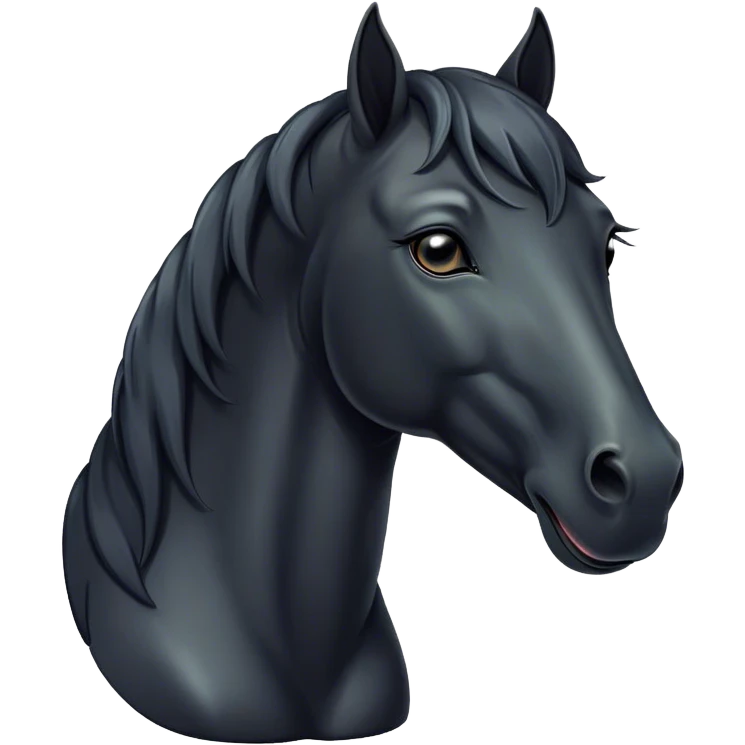 Cinematic Cute Yawning Black Horse Portrait Emoji, Head tilted slightly with a dramatic, wide-open yawn, revealing a soft, sleek black fur with a subtle shimmer, floppy ears slightly drooping, round dark eyes barely open in drowsy contentment, Simplified yet irresistibly adorable features, highly detailed, glowing with a soft, cozy glow, high shine, relaxed yet expressive, stylized with a touch of whimsy, bright and endearing, soft glowing outline, capturing the essence of a sleepy yet affectionate horse, so drowsy it feels like it could stretch out of the screen and curl up for a nap! emoji