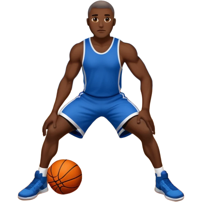 black man splits all the way down on the court emoji