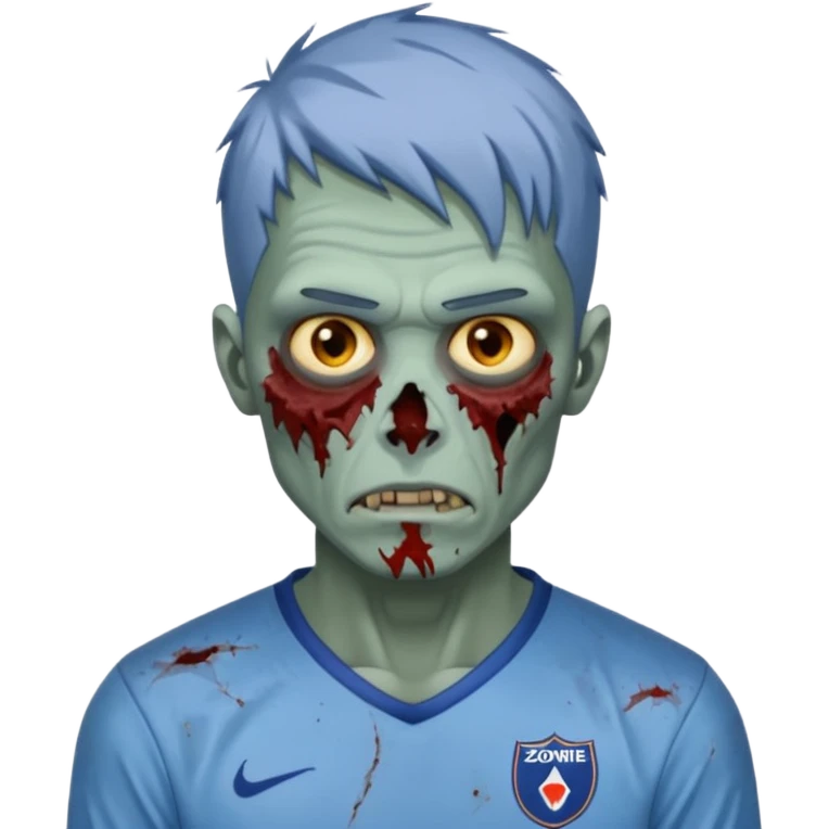 я мужчина, цвет волос пепельно синий, стрижка как у футболиста Yamal сделай меня в стиле зомби emoji