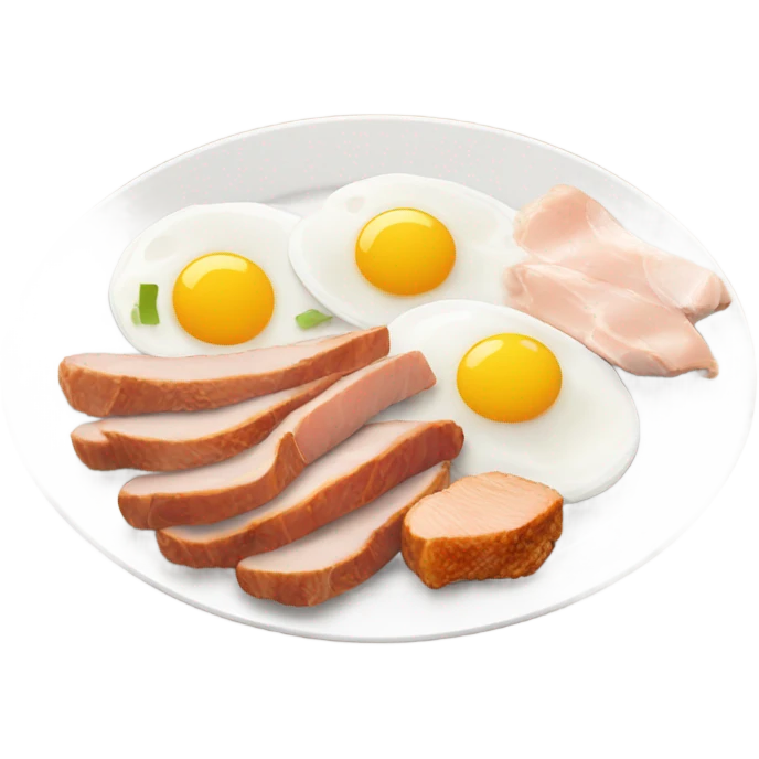 Eggs and chicken meat plate emoji