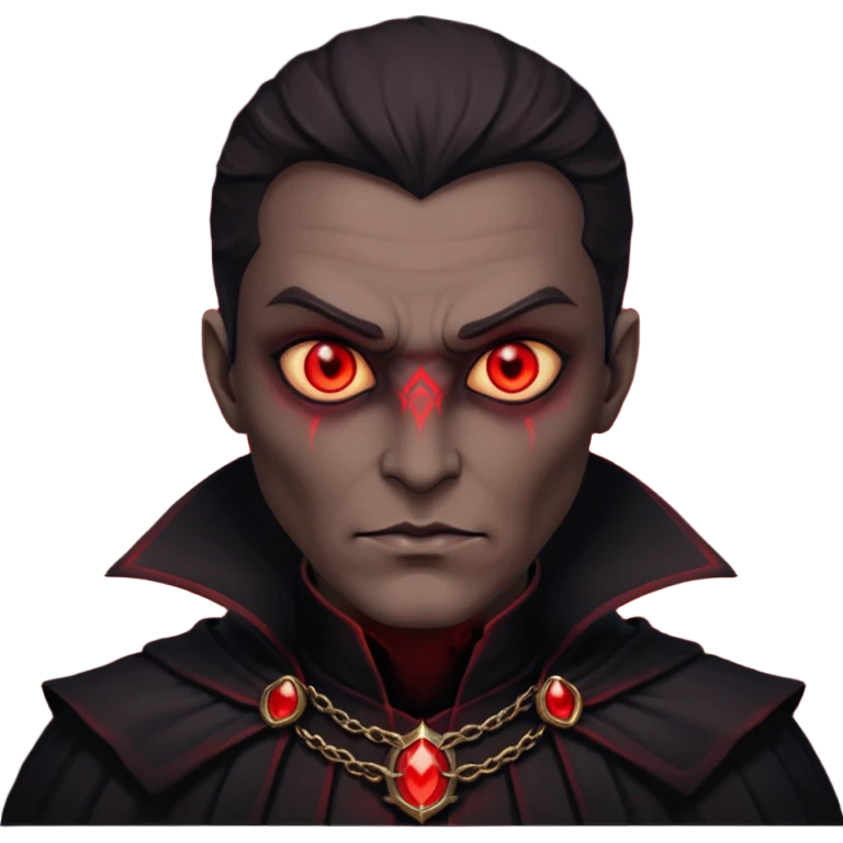 Evil, shadowie Male lord with Red glowing eyes and  emoji