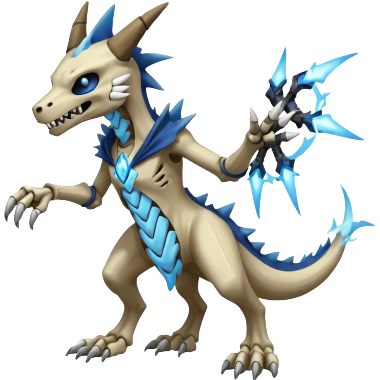 Skeletal Manectric-Marowak-Dialga-Duskull-Electrike-Fakémon-hybrid-creature (full body)  emoji