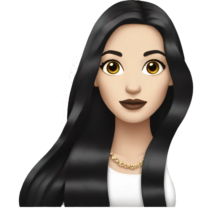 Chanel makeup white girl with long black hair  emoji
