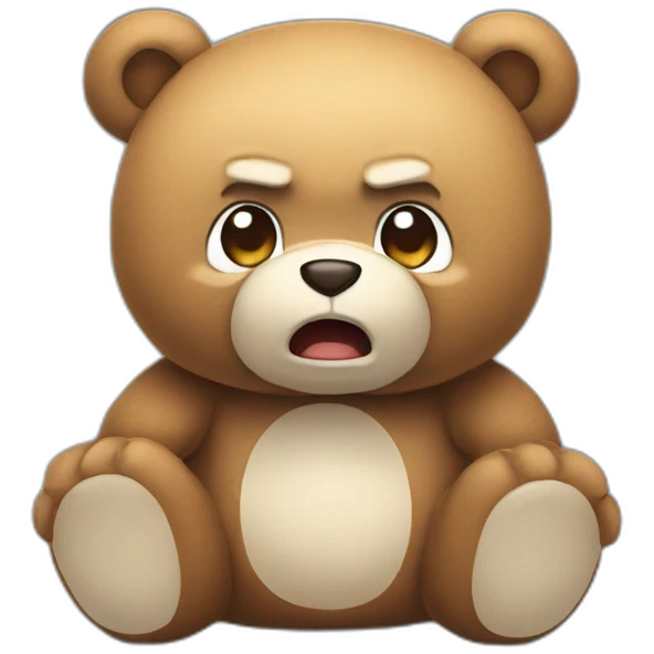really angry cute cuddly bear toy emoji