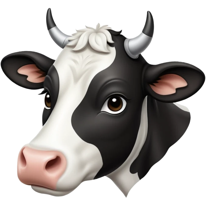 cinematic-noble-black-and-white-cow-portrait-emoji,-poised-and-regal,-with-a-large,-sturdy-build-and-a-beautifully-patterned-hide-of-rich-black-accented-by-crisp-white-patches,-deep-set-soulful-brown-eyes,-simplified-yet-sharp-and-sophisticade emoji