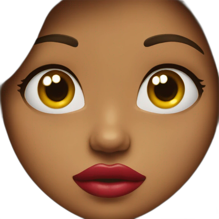 girl with huge kissing lips emoji