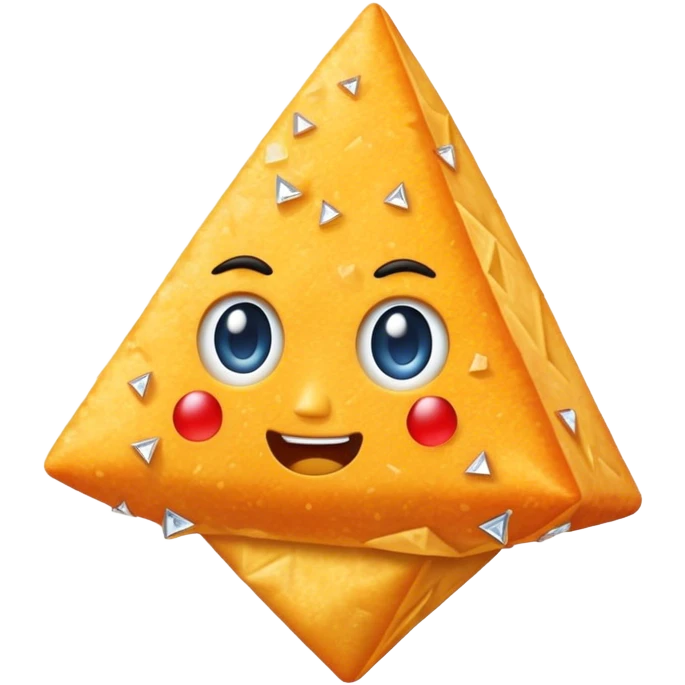 diamond-encrusted dorito with face emoji