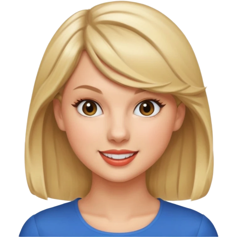 taylor swift face emoji like, smiling, just the head, round emoji