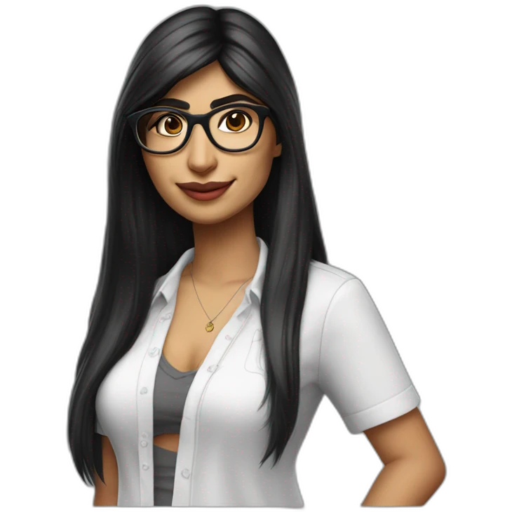realistic Mia khalifa wearing clothes emoji