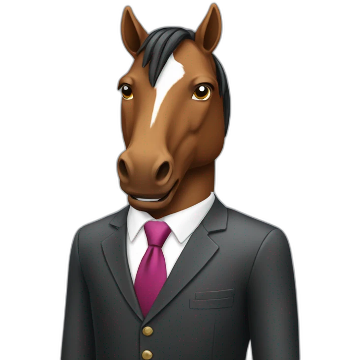 Business man with horse head emoji