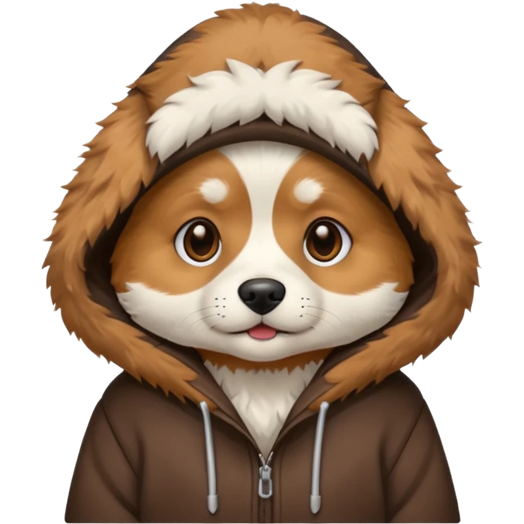Dog wearing a hoodie  emoji