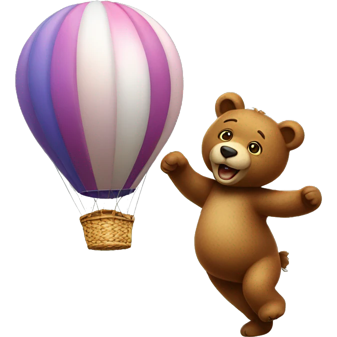 dancing bear with hot-air balloon emoji