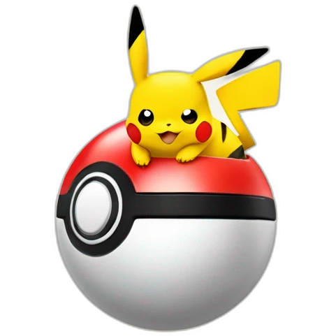 Pikachu sur pokeball emoji