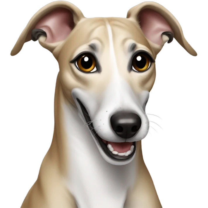 Whippet smiling emoji