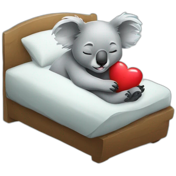 Koala sleeping with heart emoji