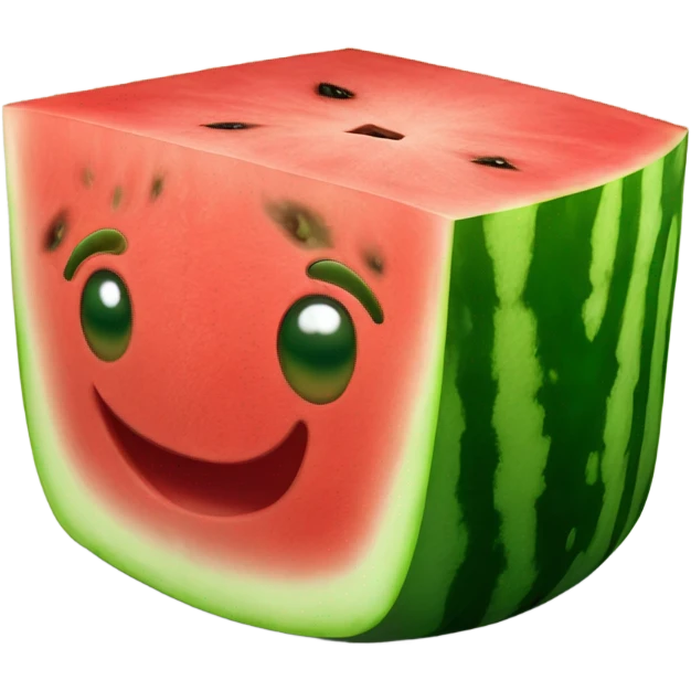 Cube shaped watermelon emoji