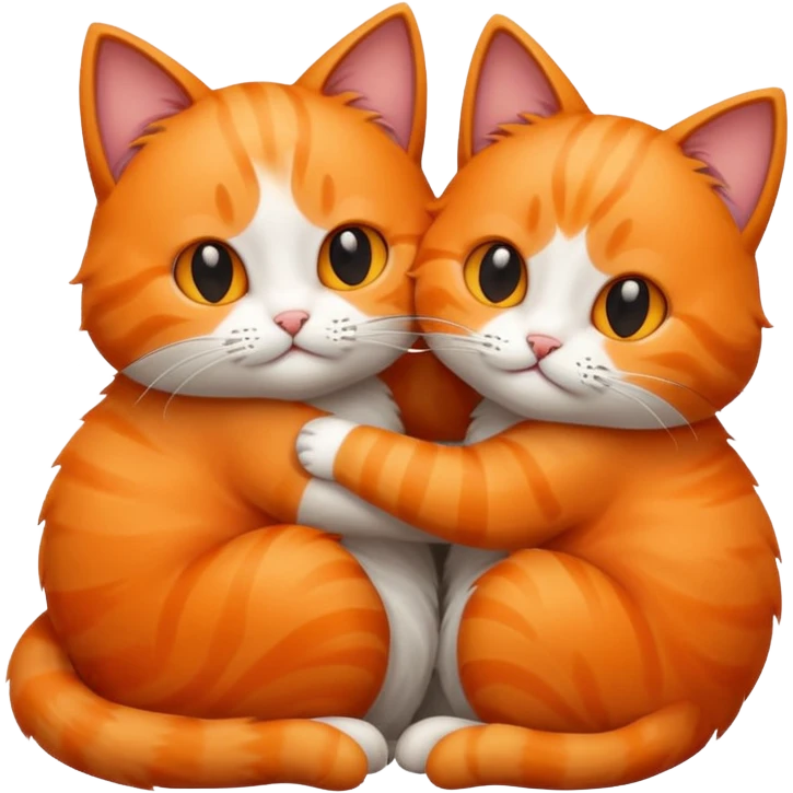 two cats hugging emoji