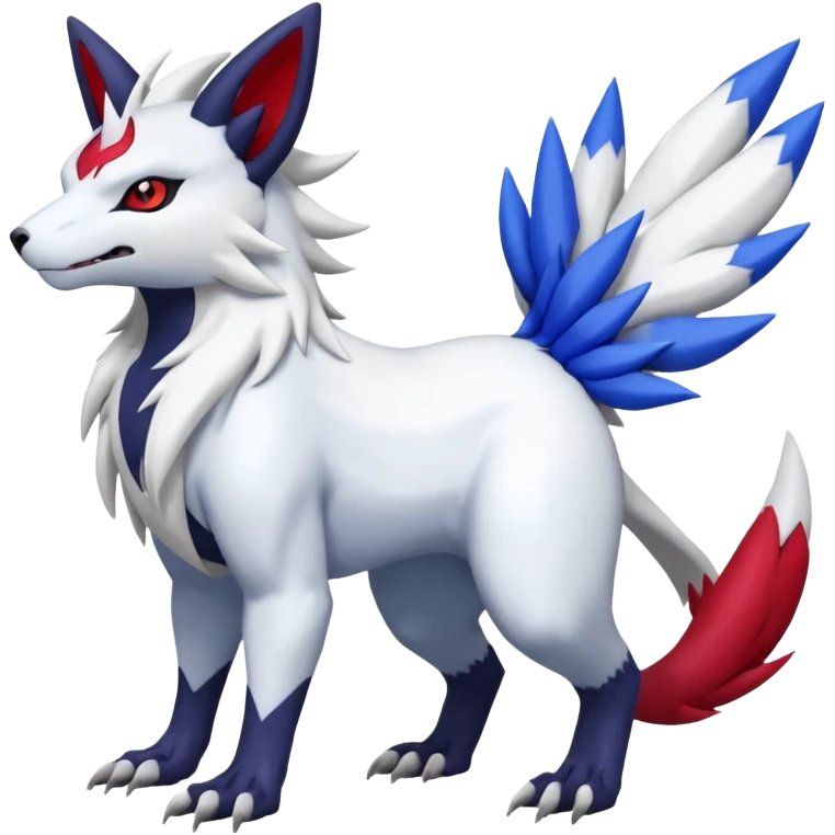 Garurumon-Zangoose-Renamon-Absol-fusion-hybrid-creature (full body) emoji
