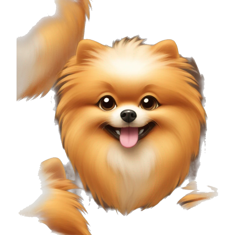 pomeranian spitz orange fluffy smiling emoji