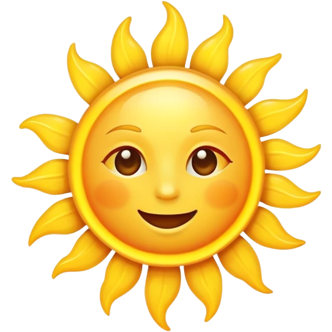 cheerful sun with warm glow emoji