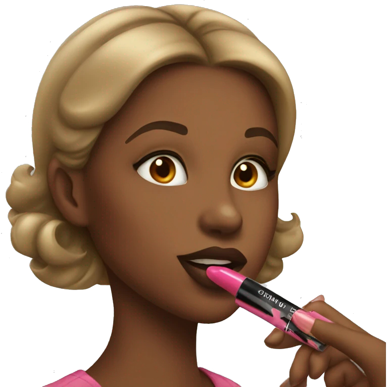 Girl putting on lipgloss emoji