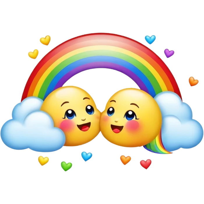 Double rainbow with kisses emoji