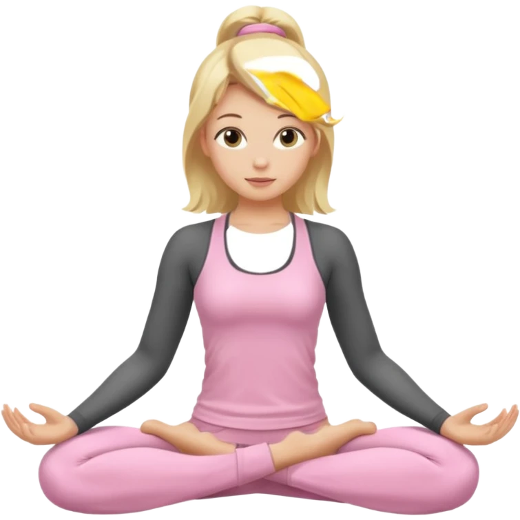 Yoga Blonde Girl With Light Pink Clothes emoji
