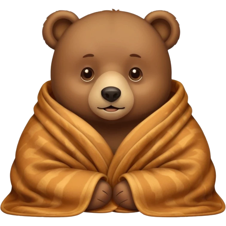 bear cozy in blanket emoji