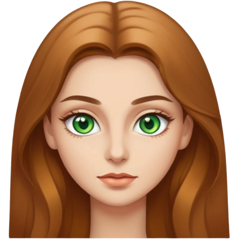 женщина с зелёными глазами, красивыми бровями, светло-коричневыми волосами длинными  emoji