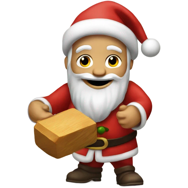 Santa spinning a dreidel emoji