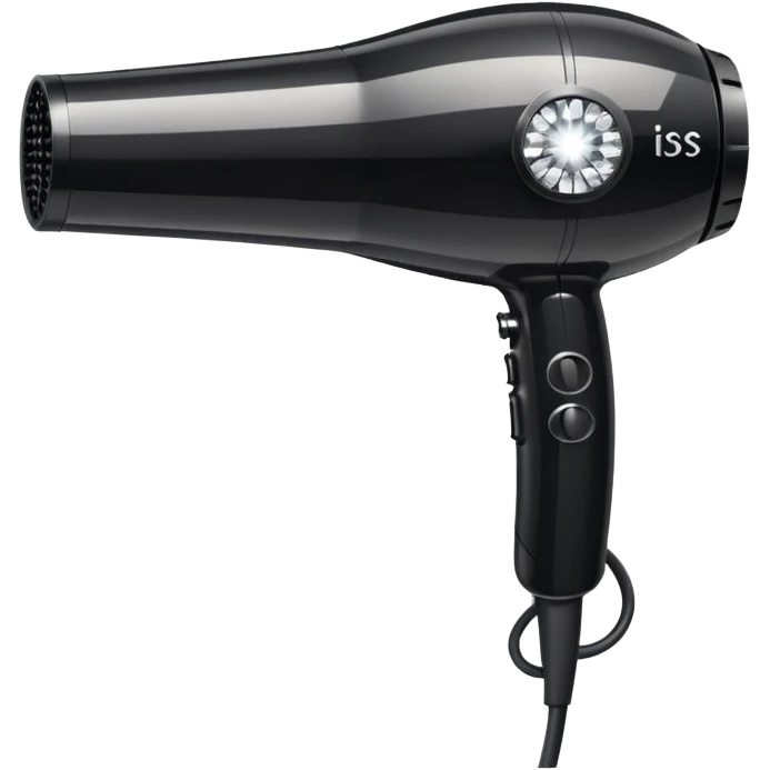 black blow dryer covered in diamonds emoji