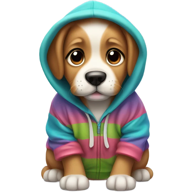 Puppy wearing a hoodie emoji